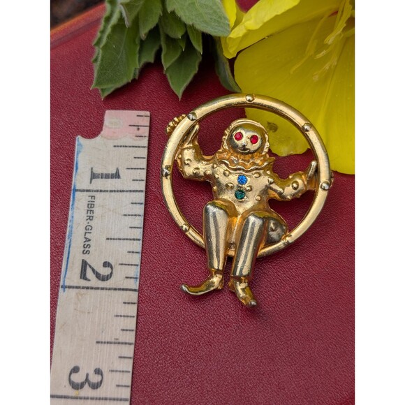 Vintage Pierrot Clown Brooch Pin, Hat Scarf Purse Pin - Picture 9 of 9